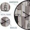 24" Metal Frame Number Multi-Color Mosiac Brown Wooden Wall Clock - Image 4