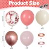 Dusty Pink Balloon Set, 60Pcs 12 Inch Retro Blush Pink White Sand Nude Latex Balloon with Metallic Confetti - Image 5