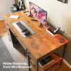 Computer Desk with 6 Drawers, 47 Inch Office Desk with Shelves - Image 3