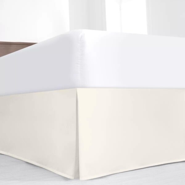 Luxury Pleated Queen Bed Skirt with Split Corners - 12 Inch Tailored Drop Easy Fit - Pleated Dust Ruffle