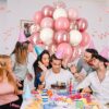 Dusty Pink Balloon Set, 60Pcs 12 Inch Retro Blush Pink White Sand Nude Latex Balloon with Metallic Confetti - Image 2