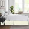 10 Inch Drop King Size Cream Solid Bed Skirt Split Corner Pleated Style Easy Fit Easy Care Fade & Wrinkle Resistant - Image 4