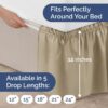 Wrap Around Dust Ruffle Bed Skirt – Beige - Bed Skirt for Full Size Beds with 12 in. Drop – Easy Fit Elastic Strap - Pleated Bedskirt with Brushed Fabric - Wrinkle Free, Machine Wash - Image 5