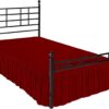 Ruffled Bed Skirt with Split Corners, Burgundy, Queen 12 Inch Drop Bedskirt, Hotel Quality Brushed Microfiber Wrinkle Free Dust Ruffle Bed Skirt Queen Size - Image 2