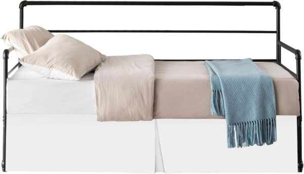Pleated Daybed Skirt with Split Corners Twin Size - 10 Inch Tailored Drop Easy Fit - Pleated Daybed Dust Ruffle