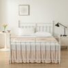 Tufted Dot Bed Skirt Queen Size,Ruffled Bed Skirt with Split Corners, Queen Bed Skirt 14 Inch Drop - Image 4