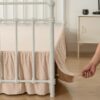 Tufted Dot Bed Skirt Queen Size,Ruffled Bed Skirt with Split Corners, Queen Bed Skirt 14 Inch Drop - Image 2
