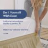 Wrap Around Dust Ruffle Bed Skirt – Beige - Bed Skirt for Full Size Beds with 12 in. Drop – Easy Fit Elastic Strap - Pleated Bedskirt with Brushed Fabric - Wrinkle Free, Machine Wash - Image 4