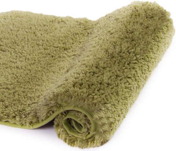 Bathroom Rug Non Slip Bath Mat for Bathroom (16 x 24, Olive Green) Water Absorbent Soft Microfiber Shaggy Bathroom Mat Machine Washable Bath Rug