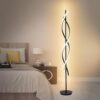 Spiral Floor Lamp for Living Room Modern LED Floor Light with Remote Dimmable Control Sleek Spiral Design Corner Lamp for Bedroom, and Office Lighting Tall Standing Floor Lamp Black 63 inch - Image 4