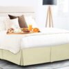Linens Split Corner 1PC Bed Skirt 800-TC Egyptian Cotton King 78x80-14 Drop/Fall Easy to Wash Wrinkle & Fade Resistance,Easy Fit - Center & Corner Pleats, Ivory Solid - Image 2
