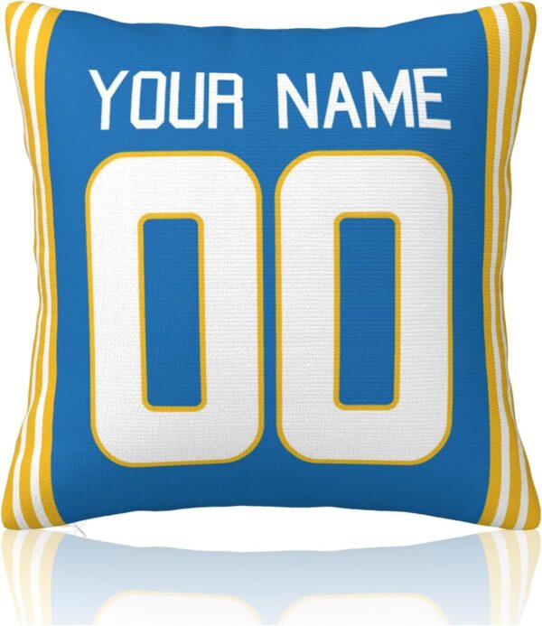 Los Angeles C Custom Throw Pillow Covers (13 Design 7 Size Options), Custom Name and Number Throw Pillow Cover, Football Gifts for Men Boy Women