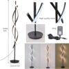 Spiral Floor Lamp for Living Room Modern LED Floor Light with Remote Dimmable Control Sleek Spiral Design Corner Lamp for Bedroom, and Office Lighting Tall Standing Floor Lamp Black 63 inch - Image 5