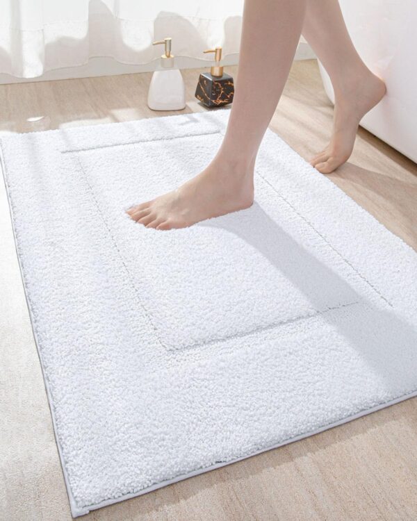 Bathroom Rug Mat 24x16, Super Absorbent Soft Mats, Washable Non-Slip Bathmat, Quick Dry Microfiber Rugs Carpet