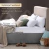 Pleated Bed Skirt with Platform Three Sided Coverage 9 inch Tailored Drop Brushed Microfiber Pleated Bed Skirt with Split Corners - Image 3