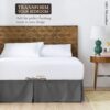 Pleated Bed Skirt with Platform Three Sided Coverage 9 inch Tailored Drop Brushed Microfiber Pleated Bed Skirt with Split Corners - Image 2