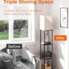 Floor Lamp with Shelves, 4-Tier Modern Shelf Floor Lamp with 3CCT LED Bulb, Display Lamp for Living Room, Bedroom and Office - Black - Image 3
