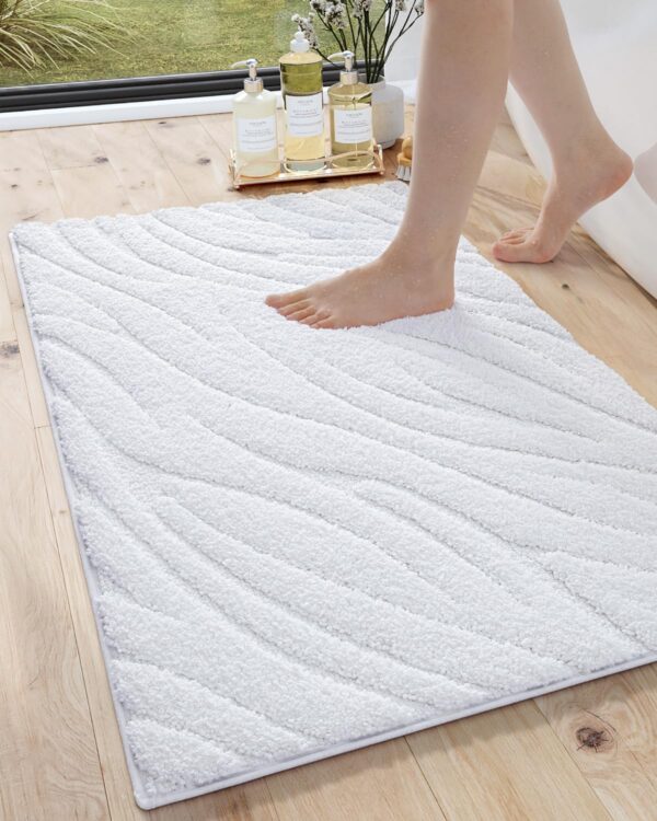 Bathroom Rug Mat 17x30, Extra Soft Absorbent Mats, Non Slip Shower Floor Rugs, Machine Washable Microfiber Carpet