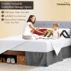 Pleated Bed Skirt with Platform Three Sided Coverage 9 inch Tailored Drop Brushed Microfiber Pleated Bed Skirt with Split Corners - Image 4