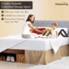 Pleated Bed Skirt with Platform Three Sided Coverage 9 inch Tailored Drop Brushed Microfiber Pleated Bed Skirt with Split Corners (King,Taupe) - Image 4