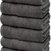 Classic Resort Collection Soft Hand Towels | 16x27 Luxury Hotel Plush & Absorbent Cotton Hand Towel [6 Pack, Charcoal] - Image 2