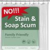 Design Plastic Shower Liner Clear - Premium PEVA Shower Curtain Liner with Rustproof Grommets and 3 Magnets - Image 2