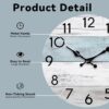 Wall Clock Silent Non-Ticking Wooden Clocks Battery Operated (Blue) - Image 3