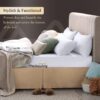 Pleated Bed Skirt with Platform Three Sided Coverage 9 inch Tailored Drop Brushed Microfiber Pleated Bed Skirt with Split Corners (King,Taupe) - Image 3