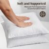 Goose Feathers Throw Pillow Inserts Set of 2, 20x20 Luxurious Corrugated Quilting Euro Decorative Pillows Insert with Exquisite Silver-Grey Satin Edging, Perfect for Couch, Bed, Sofa - Image 5