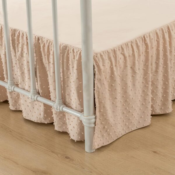 Tufted Dot Bed Skirt Queen Size,Ruffled Bed Skirt with Split Corners, Queen Bed Skirt 14 Inch Drop