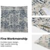 Boho Pillow Covers 18x18 Set of 2, Ethnic Design Decorative Throw Pillows Linen Blue Carpet Pattern Farmhouse Cushion Pillow Covers for Sofa Couch Outdoor - Image 5