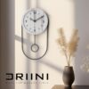 Decorative Wall Clock with Pendulum (White) - Image 3