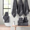 24 Piece Bath Towels Set - 100% Cotton Bathroom Towels, Absorbent Towels for Bathroom, 4 Large Bath Towels, 2 Bath Sheets - Image 3