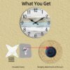 Wall Clock - 16 Inch Silent Non Ticking Coastal Wall Clocks Battery Operated - Image 5