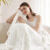 White Throw Blanket for Couch - Super Soft Cozy Blankets for Women, Cute Small Fleece Throws for Girls, 50x60 Inches - Image 4