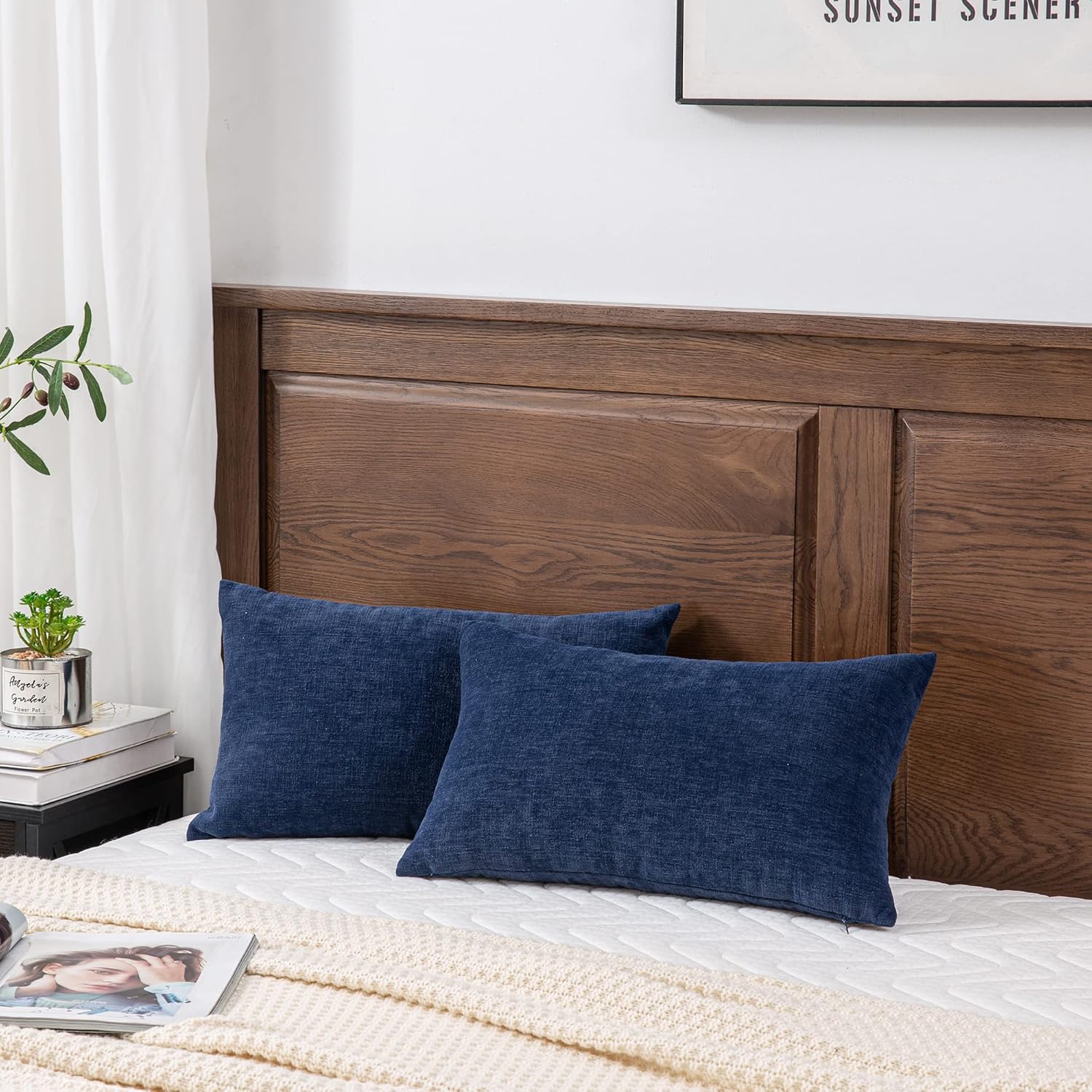 Lumbar Support Pillow Decorative Rectangle Throw Pillow Covers 12"x20" Inch Set of 2 - Image 4