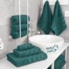 Luxury 6 Piece Towel Set, 2 Bath Towels 2 Hand Towels 2 Washcloths, 100% Cotton Turkish Towels for Bathroom, Teal Towel Sets - Image 2