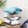 Set of 2 Turquoise and Grey Art Artwork Contemporary Decorative Gray Home Decorative Throw Pillow Covers Cushion Covers for Bedroom Sofa Living Room 18X18 Inches - Image 5