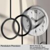 Decorative Wall Clock with Pendulum (White) - Image 2