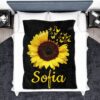 Custom Blanket with Name Sunflower Floral Blankets Personalized Throw Blanket Mother Birthday Gifts Fleece Blanket Sunflower Gifts for Women - Image 5