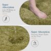 Bathroom Rug Non Slip Bath Mat for Bathroom (16 x 24, Olive Green) Water Absorbent Soft Microfiber Shaggy Bathroom Mat Machine Washable Bath Rug - Image 3