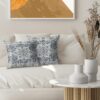 Boho Pillow Covers 18x18 Set of 2, Ethnic Design Decorative Throw Pillows Linen Blue Carpet Pattern Farmhouse Cushion Pillow Covers for Sofa Couch Outdoor - Image 3