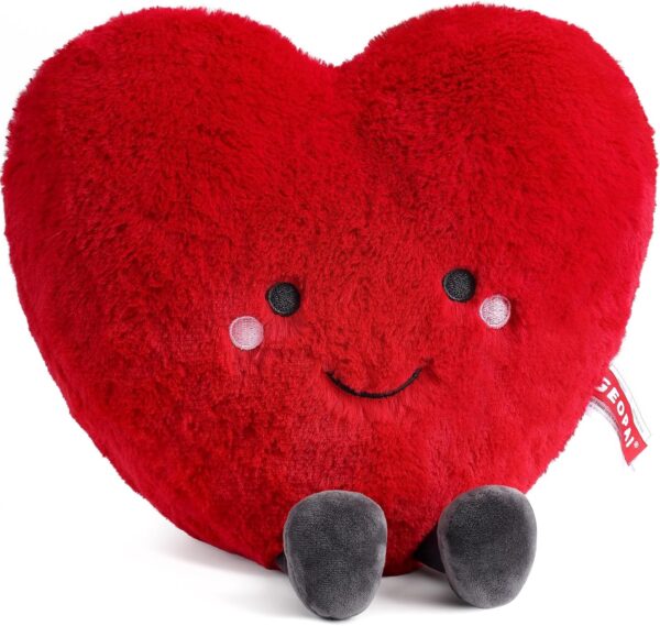 Cute Plush Red Heart Pillow Love Pillow Cushion Toy Throw Pillows Living Heart Throw Decor Pillows Microwavable Heating Pad