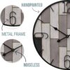 24" Metal Frame Number Multi-Color Mosiac Brown Wooden Wall Clock (Muti-Brown, 24 inch) - Image 2