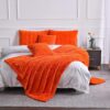 Double Sided Faux Fur Throw Blanket(Without Pillows),Decorative Soft Fuzzy Fluffy Cozy Blanket for Couch Bed Chair Sofa Women Teen Girls Gift(Orange,50" x 63") - Image 4