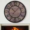 Large Wall Clocks for Living Room,Non Ticking Silent,Battery Operated Big Round Modern Wood Wall Clock - Image 2