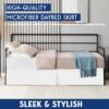 Pleated Daybed Skirt with Split Corners Twin Size - 10 Inch Tailored Drop Easy Fit - Pleated Daybed Dust Ruffle - Image 2
