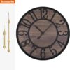 Large Wall Clocks for Living Room,Non Ticking Silent,Battery Operated Big Round Modern Wood Wall Clock - Image 5