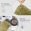 Bathroom Rug Non Slip Bath Mat for Bathroom (16 x 24, Olive Green) Water Absorbent Soft Microfiber Shaggy Bathroom Mat Machine Washable Bath Rug - Image 4