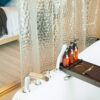 Clear Shower Curtain with Water Cube, Water-Repellent Liner with 3 Magnets for Bathroom - Image 5